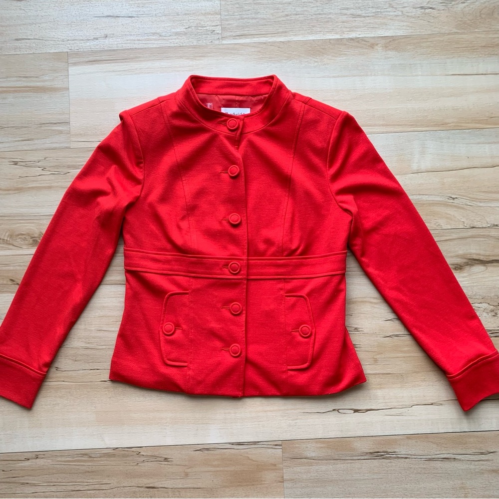 Chadwick's Red Button Up Jacket, Size 8P New